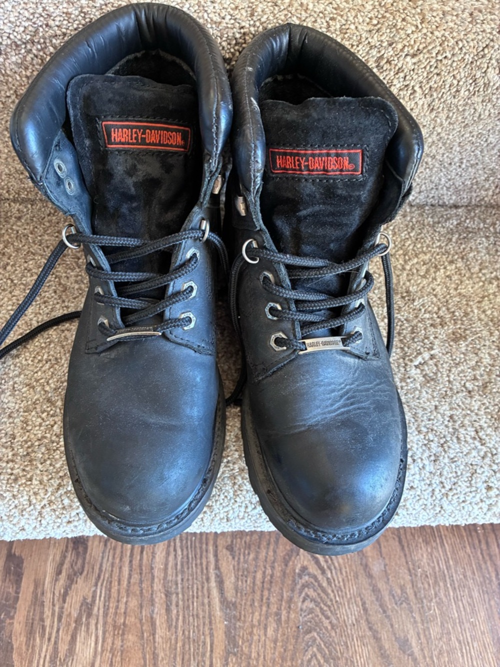 Harley-Davidson Women’s Badlands Black Leather Lace-Up Riding Boots